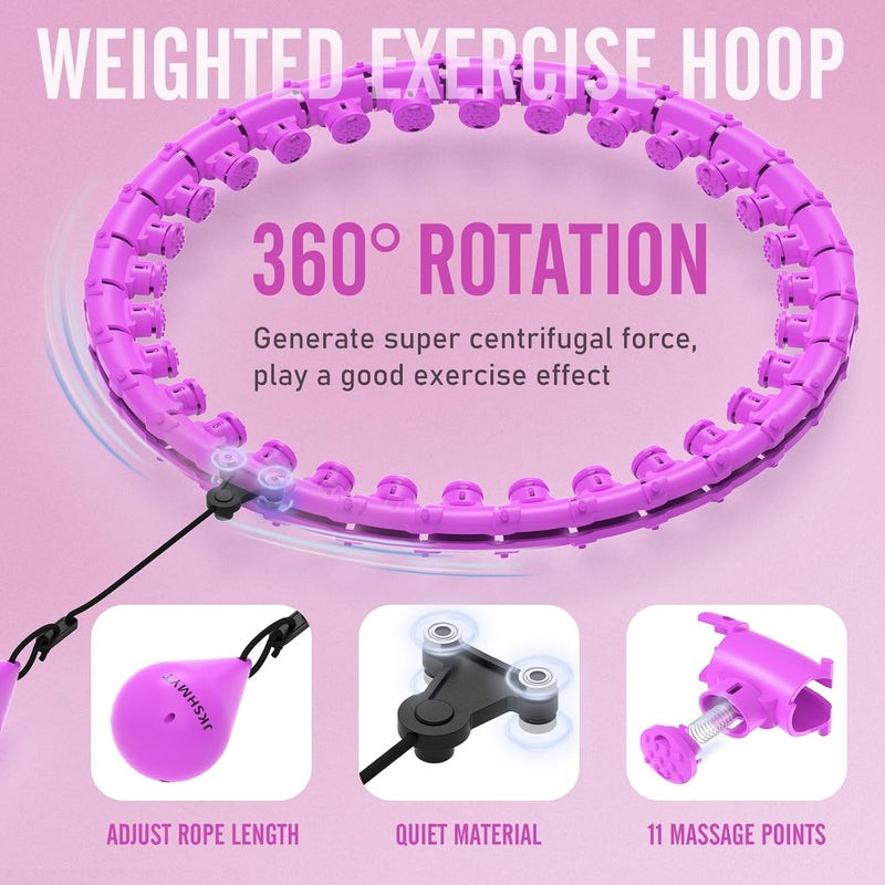 JKSHMYT Weighted Hula Circle Hoops for Adults Weight Loss, Infinity Fit Hoop Plus Size, 30 Detachable Links, Exercise Hoop for Women and Beginners - Image 4